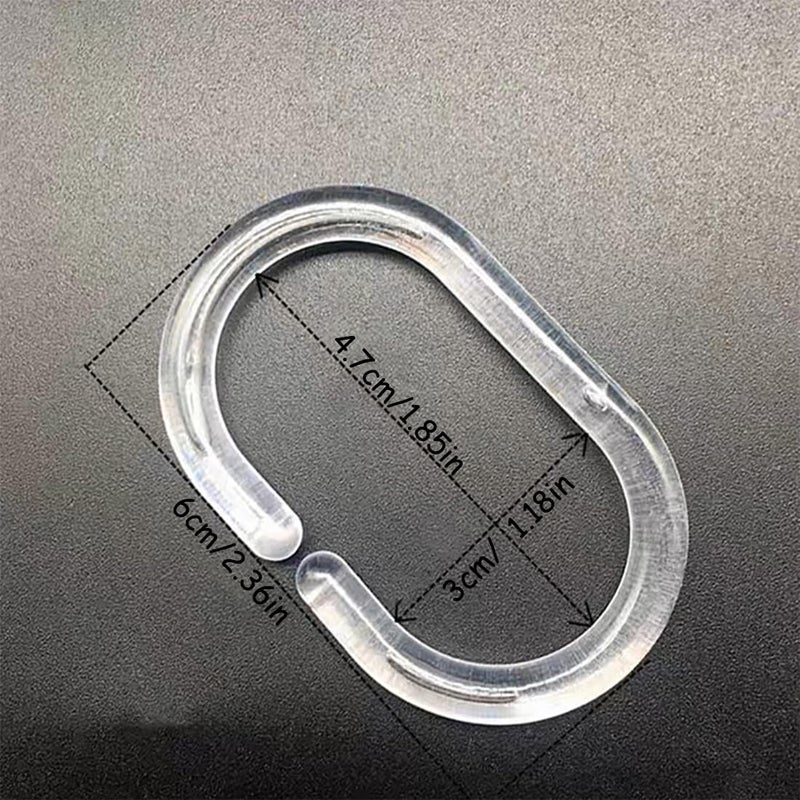 Resze 24 PCS Shower Curtain Rings,Plastic Clear Shower Curtain Hooks,C-Shaped Rings Hook Hanger Bathroom Shower Window Rod - Image 5